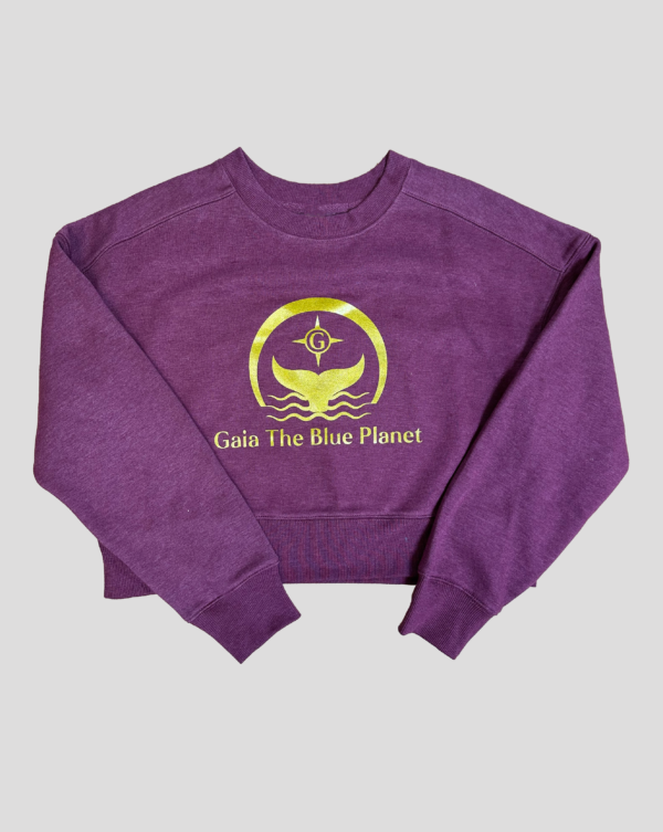 Crewneck Croptop with "Gaia the Blue Planet"