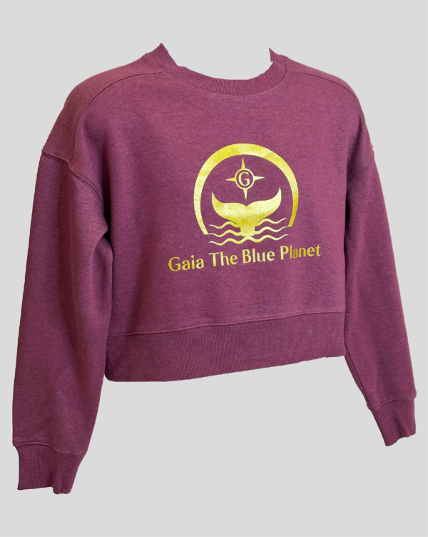 Crewneck Croptop with "Gaia the Blue Planet" - Image 2