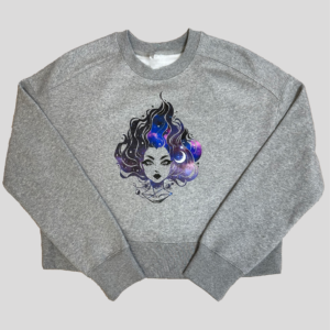 Crewneck Croptop with Stellar Design