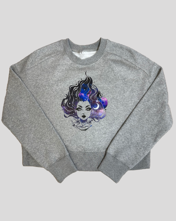 Crewneck Croptop with Stellar Design