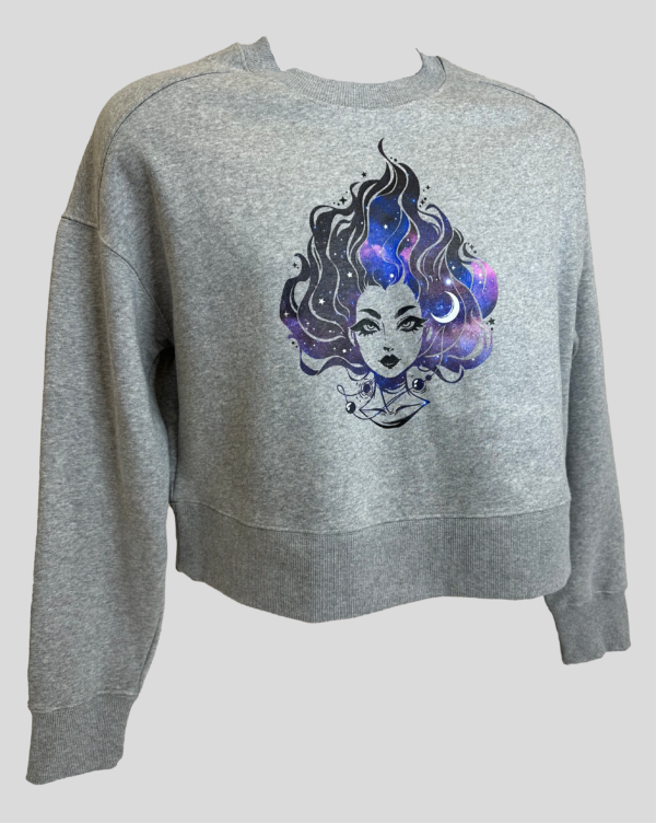 Crewneck Croptop with Stellar Design - Image 2