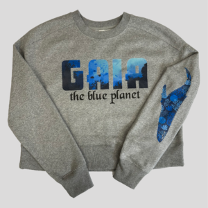 Crewneck Croptop with Ocean-Inspired Design