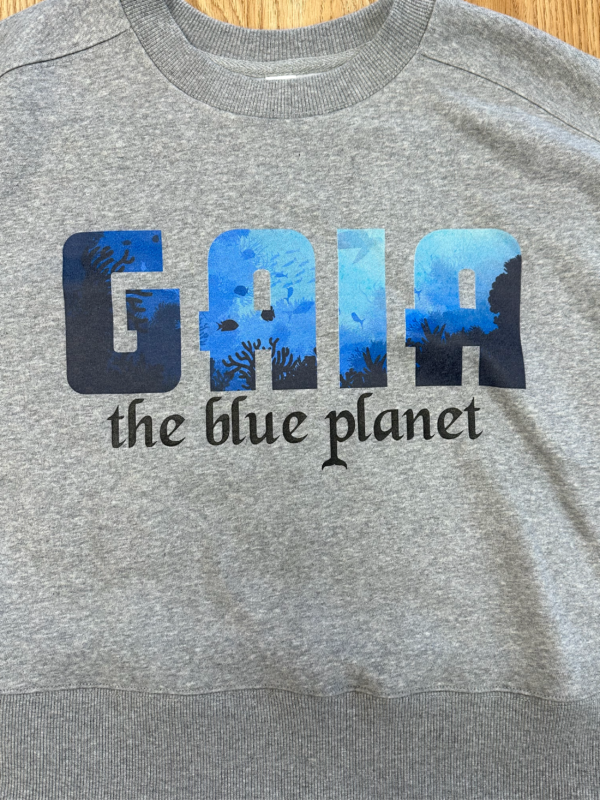 Crewneck Croptop with Ocean-Inspired Design - Image 3