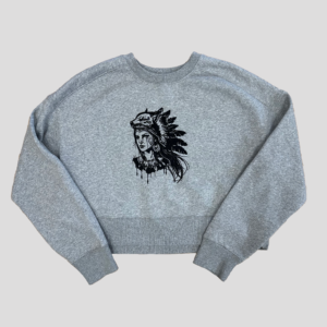 Crewneck Croptop with Powerful and Free Women Design