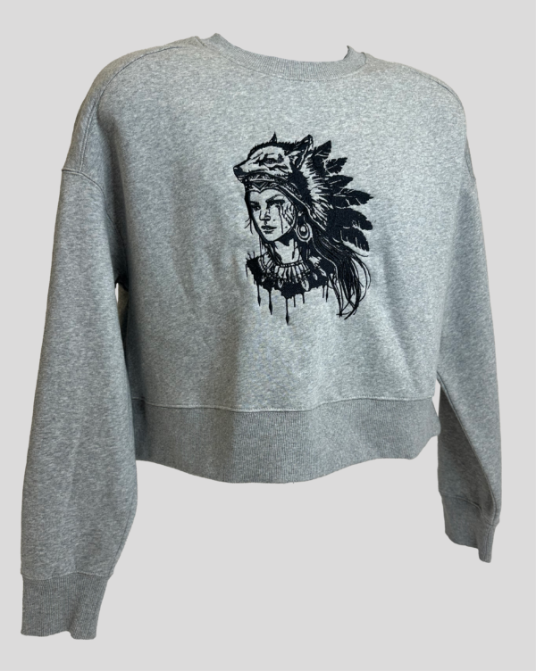 Crewneck Croptop with Powerful and Free Women Design - Image 2