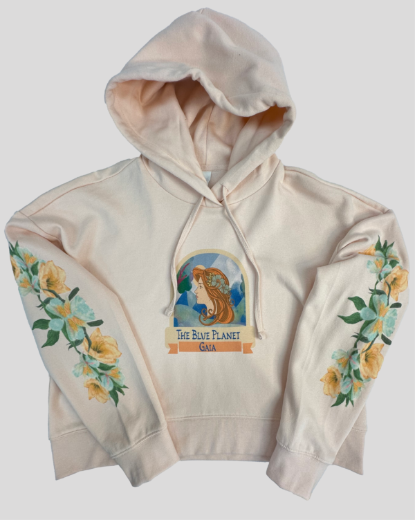 Hoodie Croptop with Mother Nature Design for Women