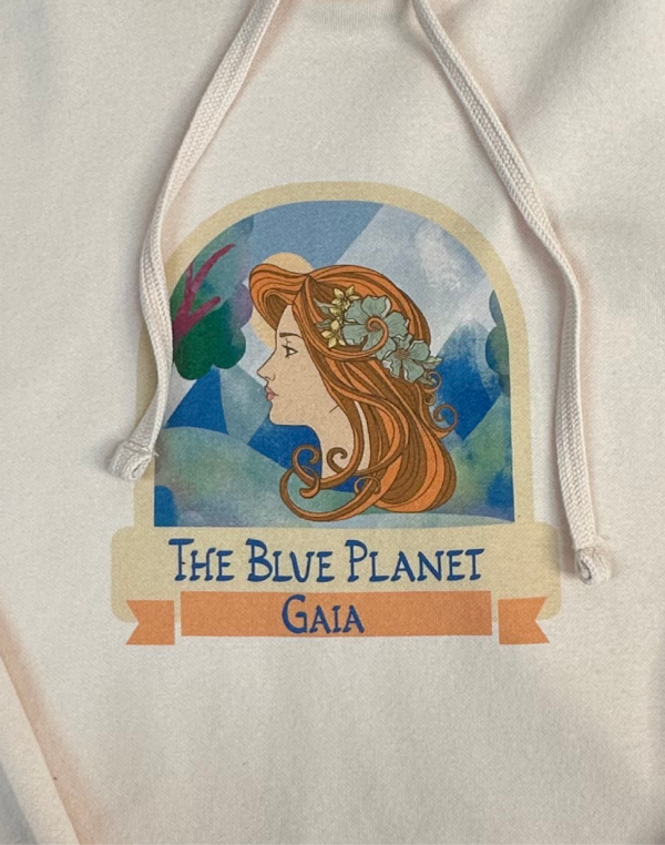 Hoodie Croptop with Mother Nature Design for Women - Image 3