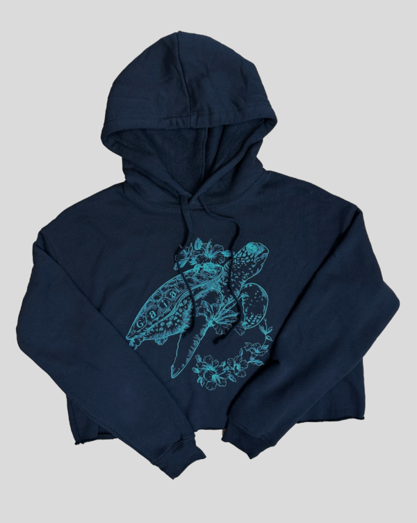 Hoodie Croptop with Turtle Design for Women