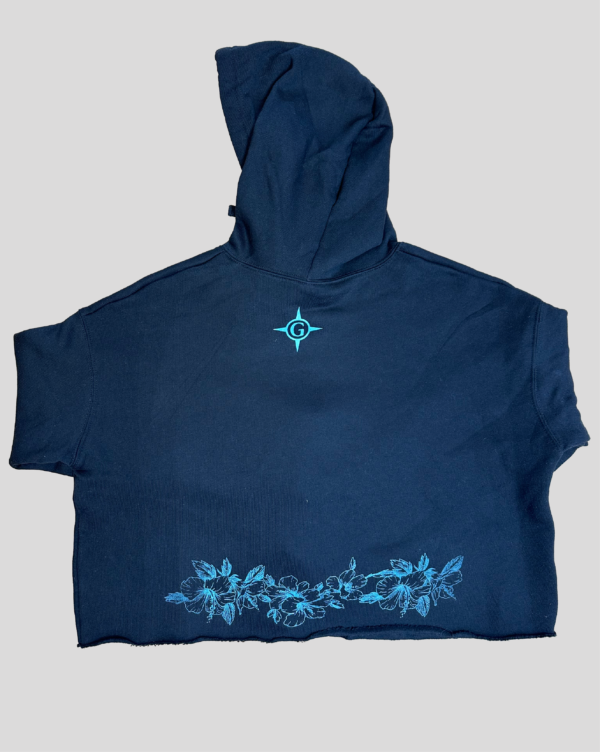 Hoodie Croptop with Turtle Design for Women - Image 2