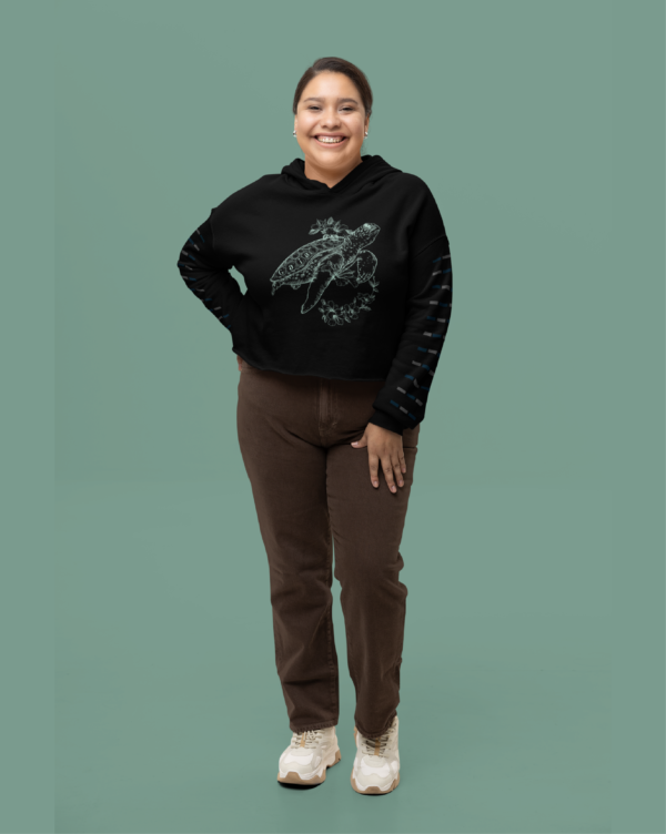 Hoodie Croptop with Turtle Design for Women - Image 4