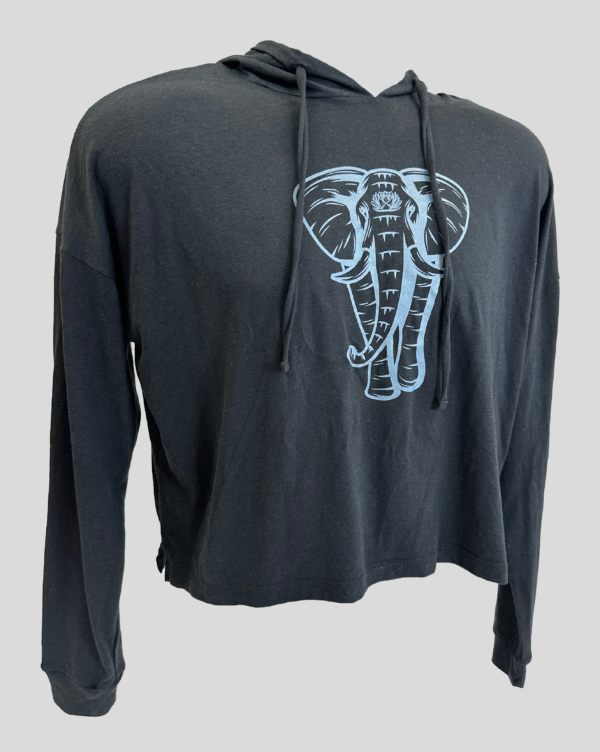 Crewneck Croptop with Elephant Design for Women - Image 2