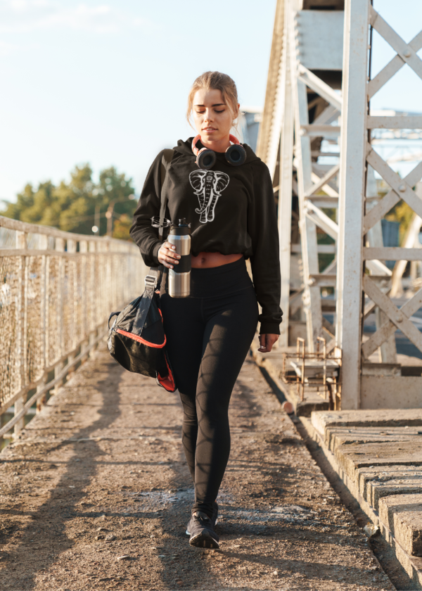 Crewneck Croptop with Elephant Design for Women - Image 4